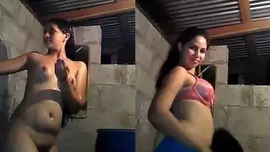 cute indian girl naked bathing