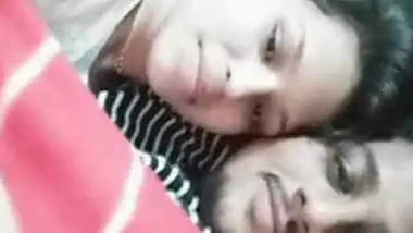 Desi couple smooch and boob suck on video call