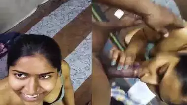 POV dick sucking video of hot boobs showing horny girl