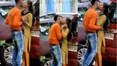 Desi couples erotic romance in a public area